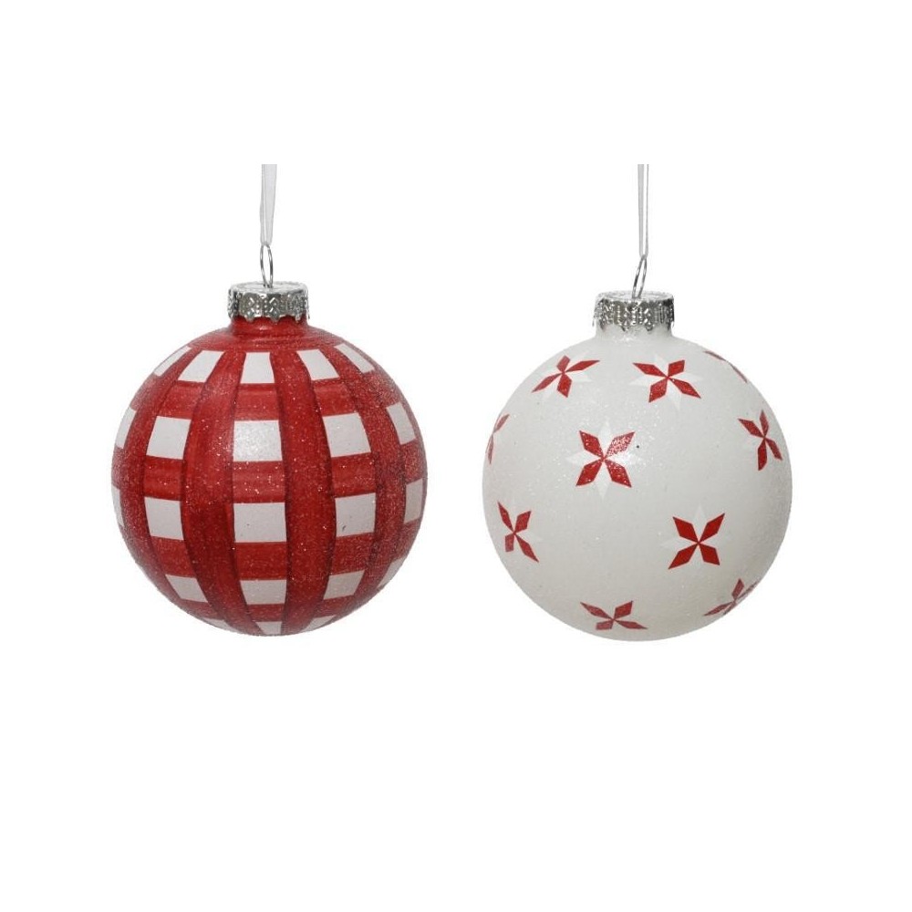 SFERA VETRO 2 DECORI RED-WHITE